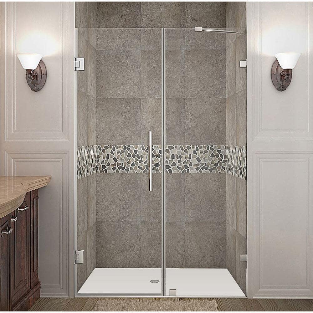 Nautis 72" H Hinged Frameless Shower Door