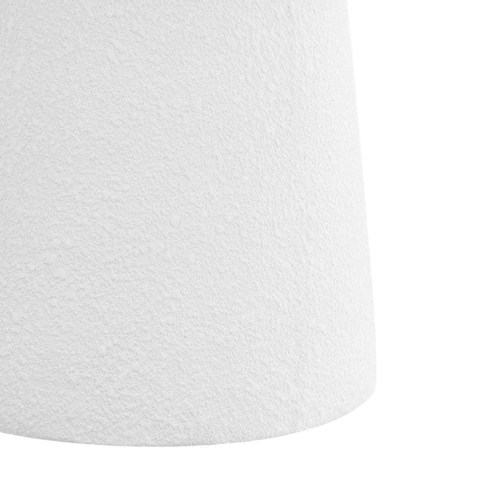 Hollie 18" Minimalist Modern Drum Accent Table Pedestal, White Frosted - JONATHAN Y