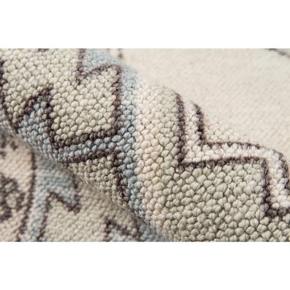 2'3"x7'6" Medallion Loomed Runner Rug Light Blue - Momeni: Traditional Wool & Nylon, Low Pile, Indoor Use