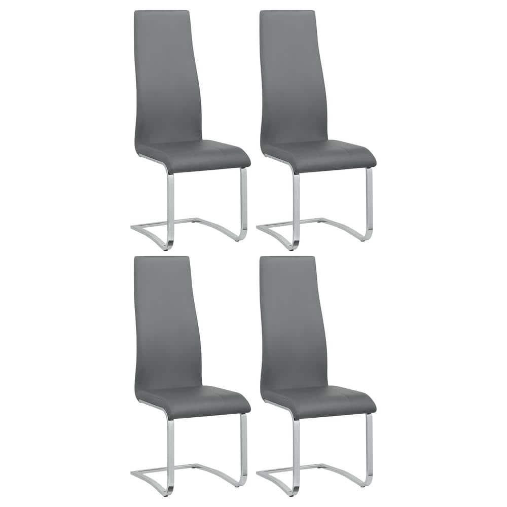 Genuine Leather Upholstered Cantilever Chair