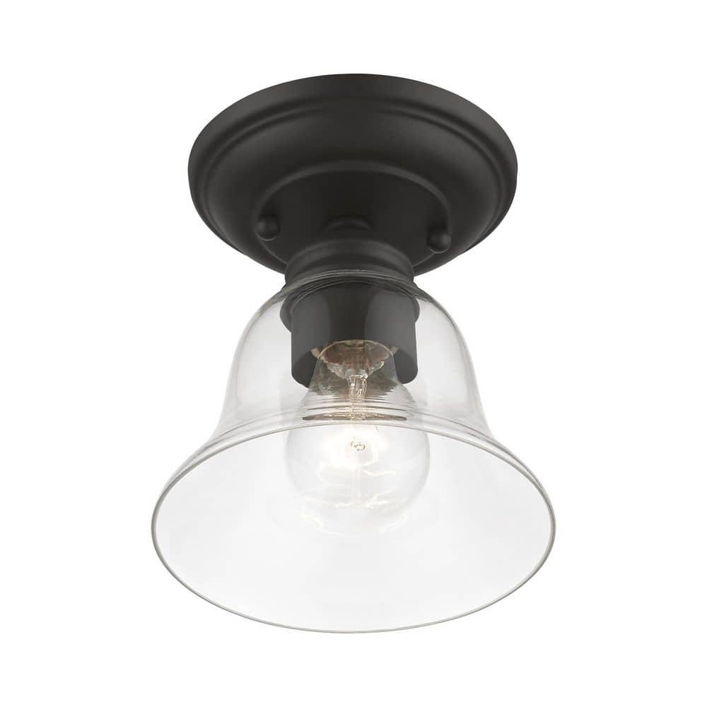 Livex Lighting Moreland 1 - Light Semi-Flush Mount in  Black