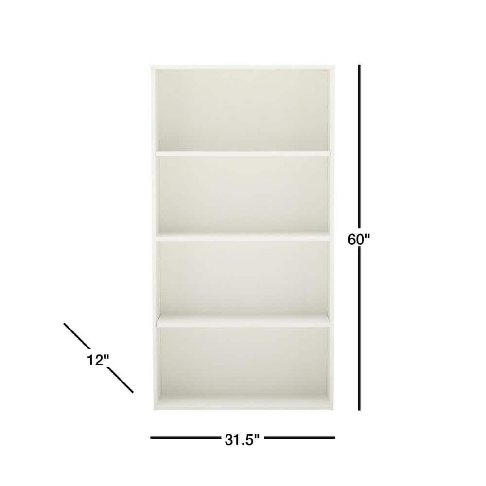 Prado White Adjustable Open Bookcase