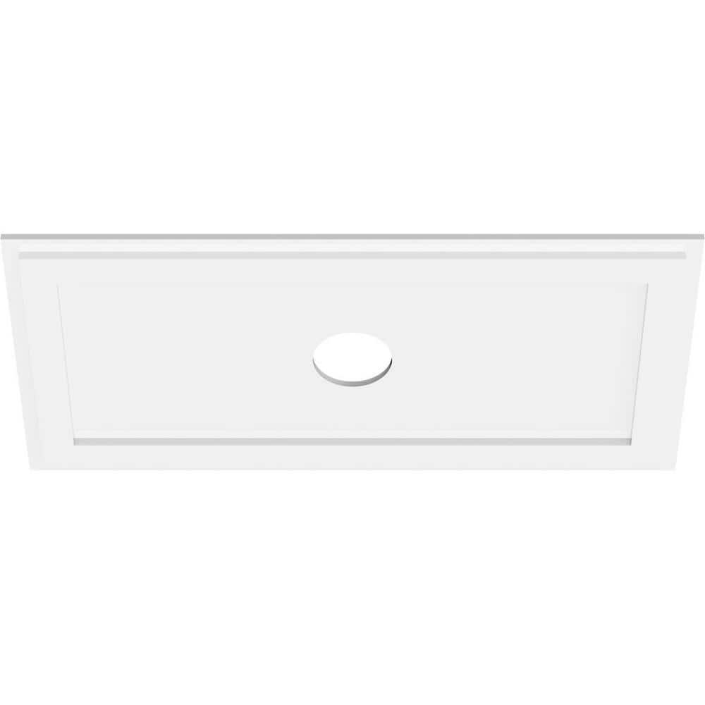 Ekena Millwork 26"W x 13"H x 7"ID x 9"C x 1"P Rectangle Architectural Grade PVC Contemporary Ceiling Medallion CMP34X17RE-04000