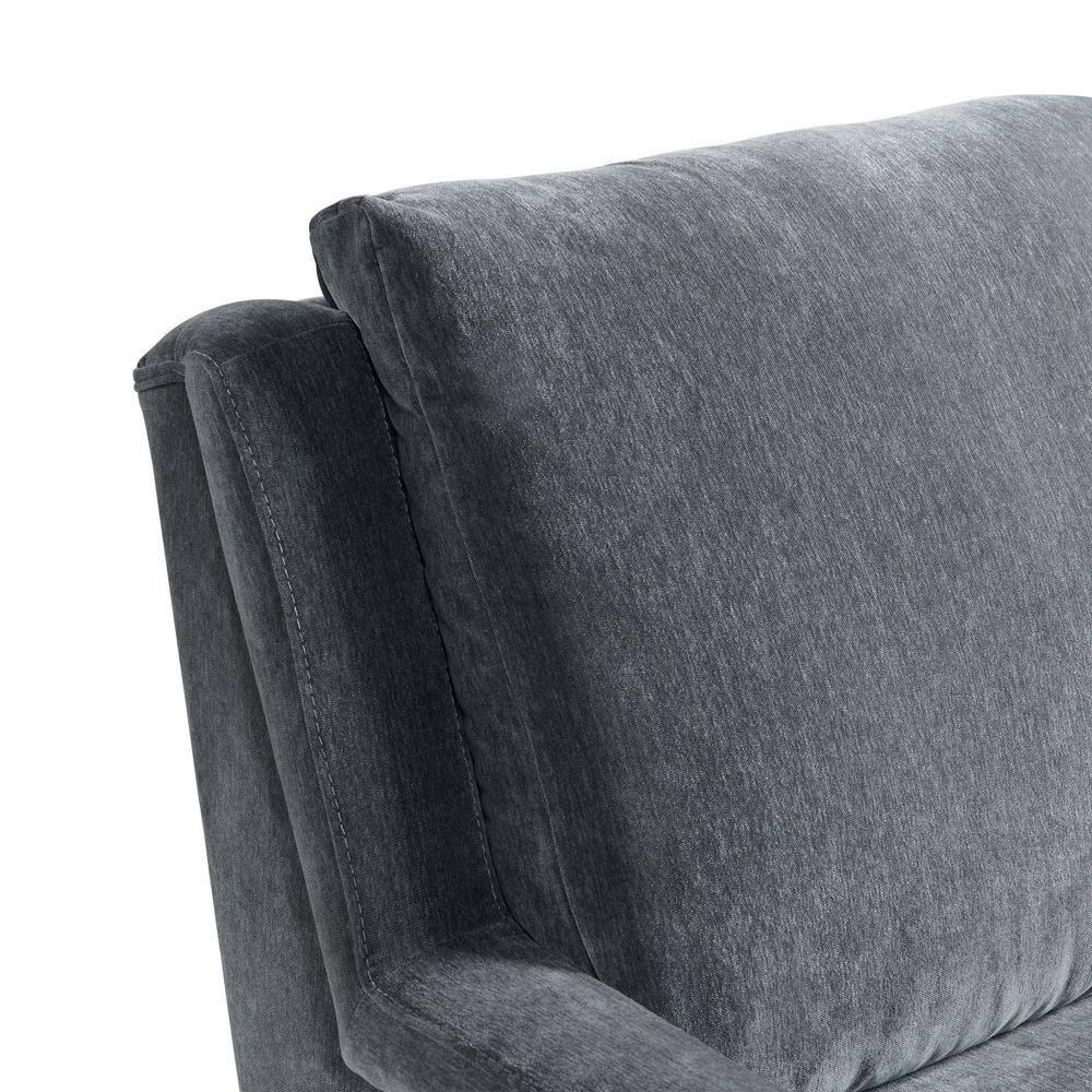 Lincoln Chair Dark Gray - Picket House Furnishings: Mid-Century, Gold Legs, Oversized Seating