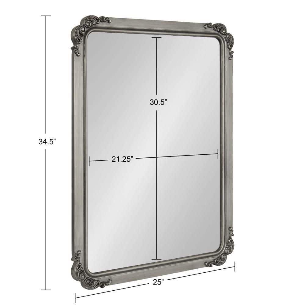 Kate and Laurel Ivette MDF Rectangle Mirror, 25x35, Silver