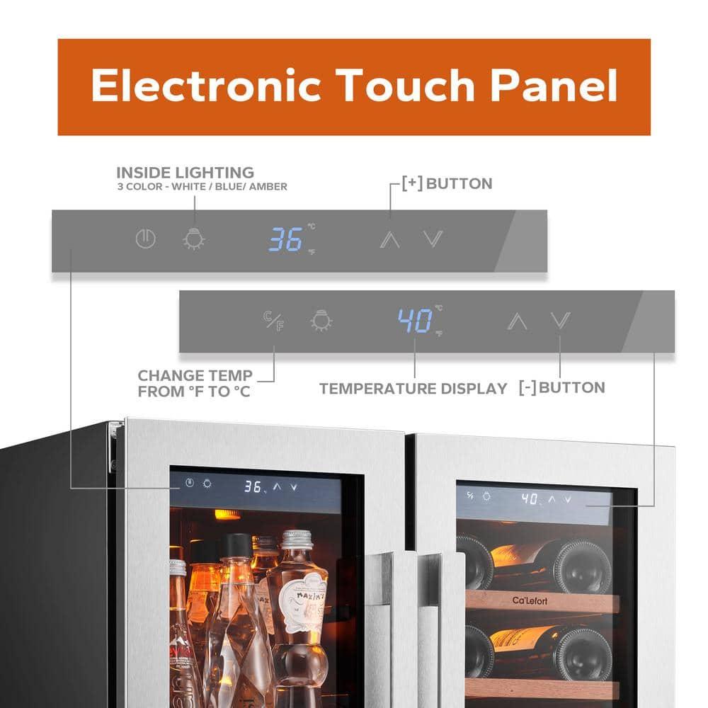 Ca'Lefort 24 Inch Dual Zone Stainless Steel Wine and Beverage Refrigerator