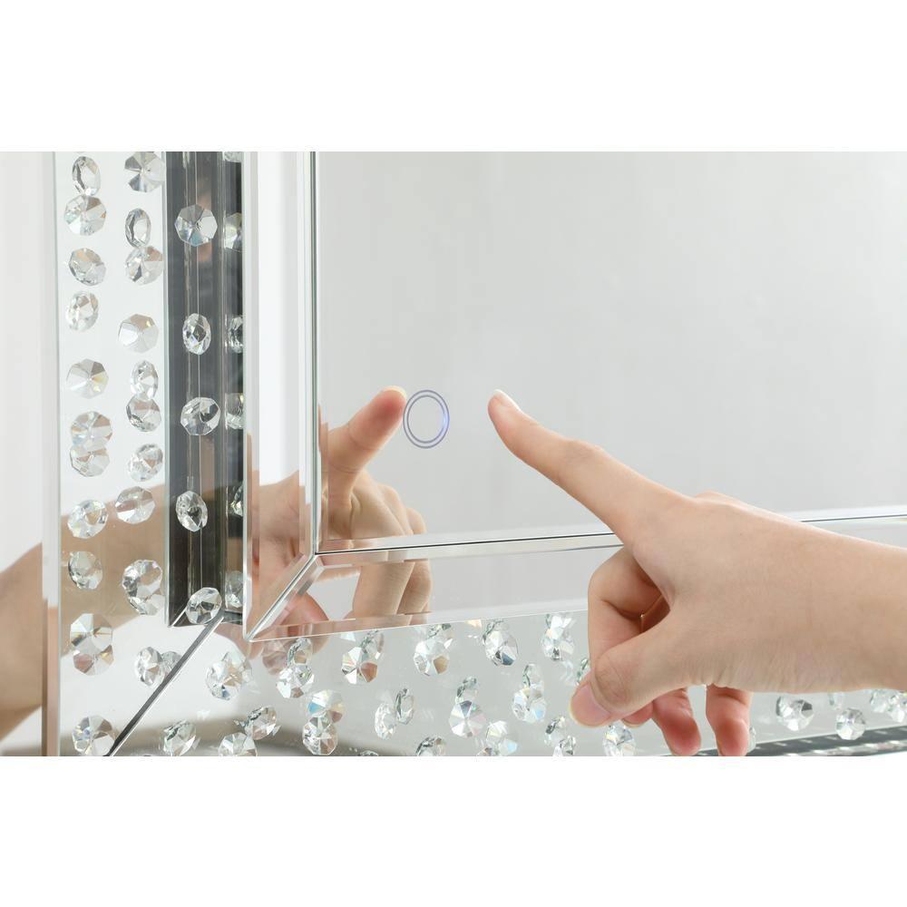 Elegant Decor  36 x 40 in. Raiden LED Crystal Mirror, Bronze