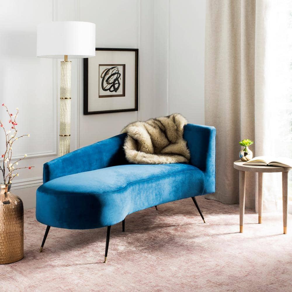 Evangeline Parisian Settee - Navy/Black - Safavieh.