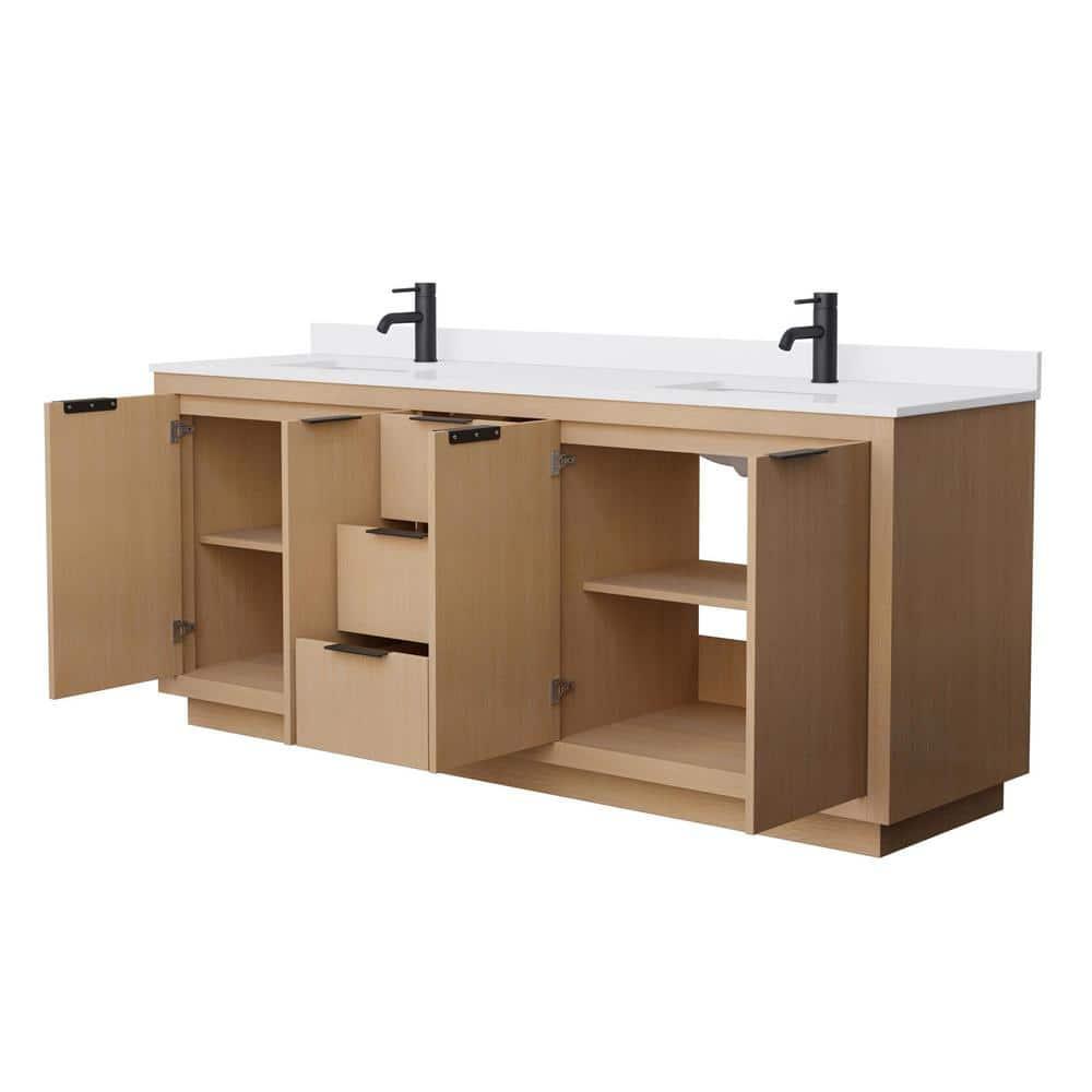 Wyndham Collection Maroni 80'' Double Bathroom Vanity with Marble Top