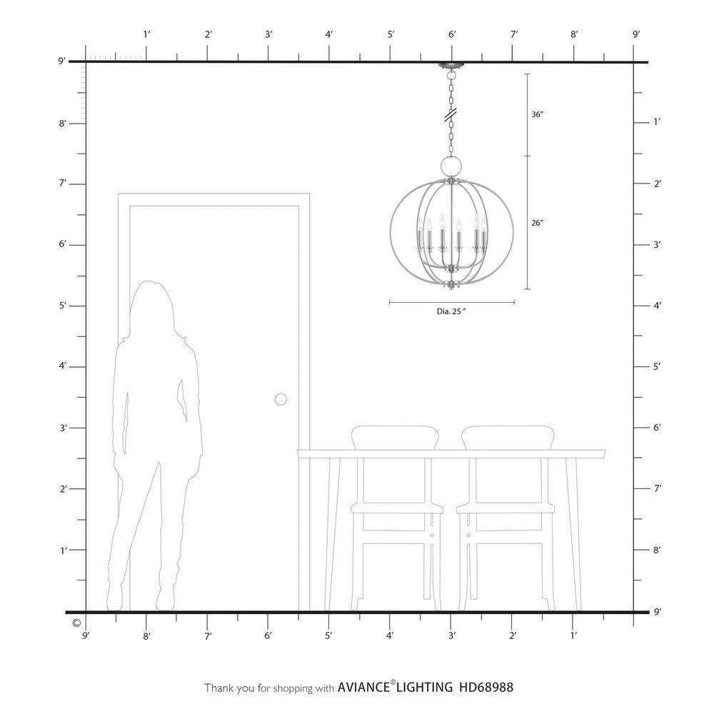 Livex Lighting Milania 6 - Light Chandelier in  Black