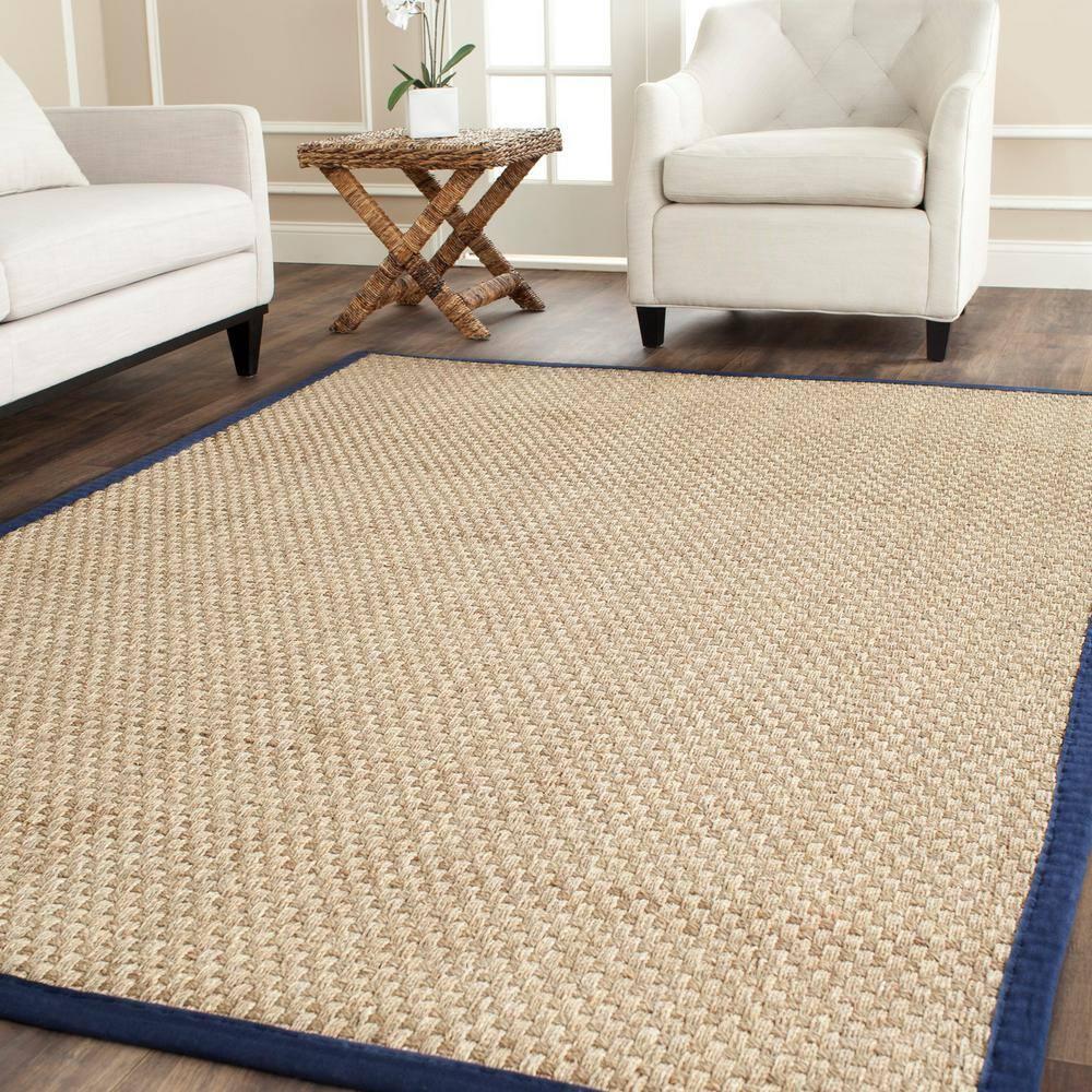 Natural Fiber NF114 Power Loomed Indoor Area Rug - Natural/Blue - 5'x8' - Safavieh.
