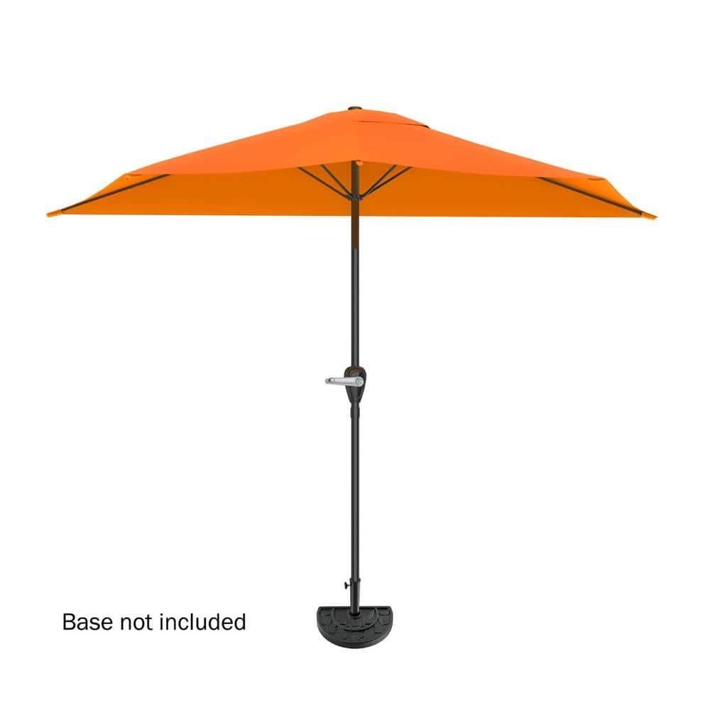 Pure Garden 9ft Half Umbrella for Balcony, Porch, or Deck, Terracotta