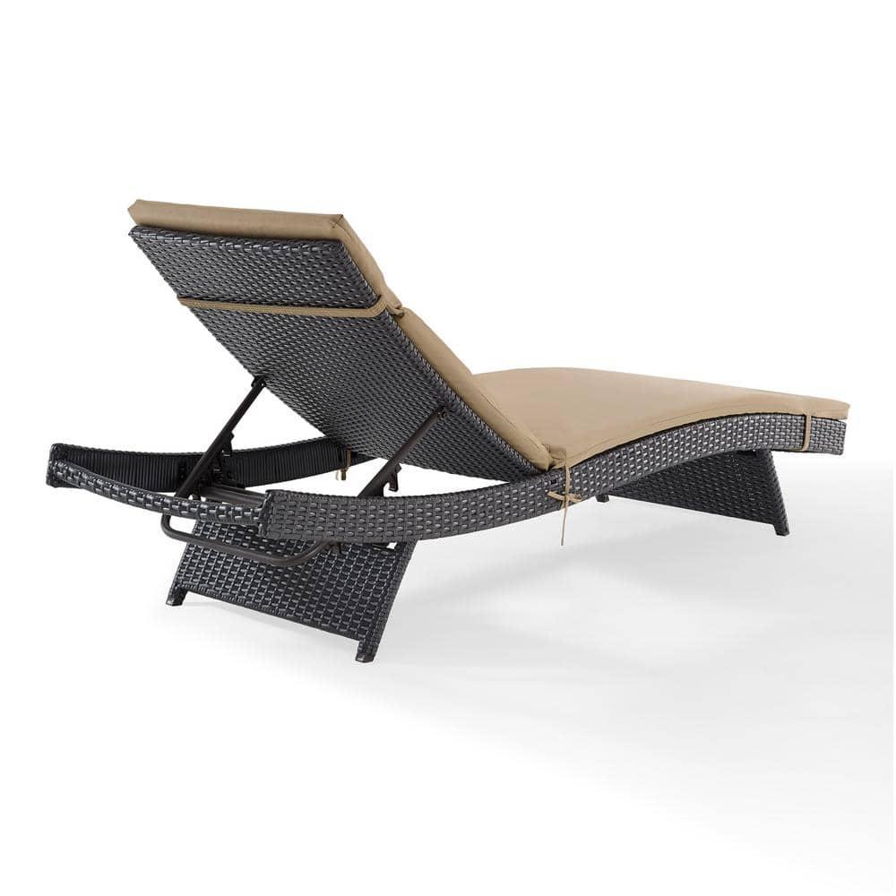 Biscayne Chaise Lounge with Mocha Cushion Brown - Crosley: Steel Frame, Weather-Resistant, Adjustable Back