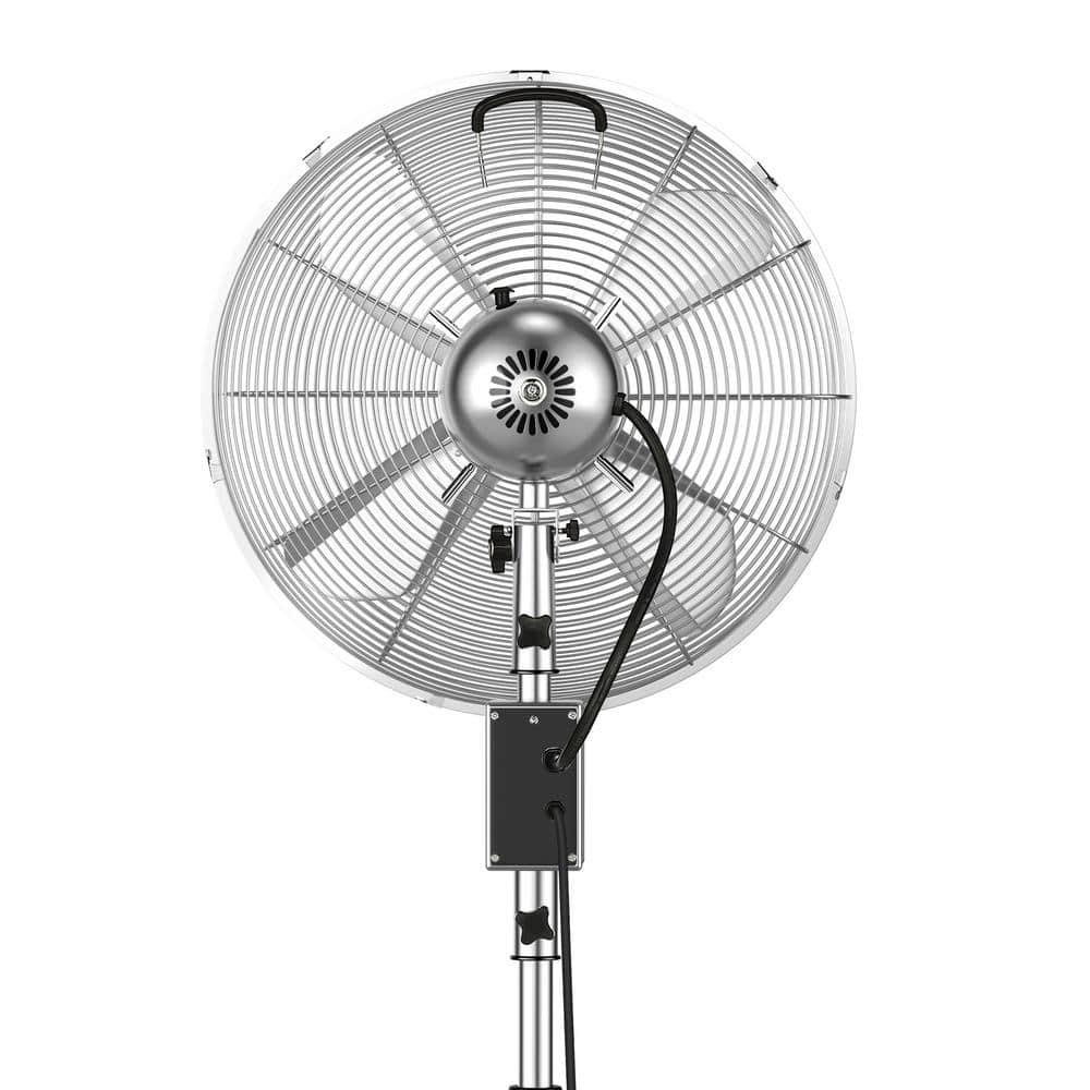 Holmes 16" Oscillating Digital Chrome Metal Stand Fan, 3 Speeds, Remote Control