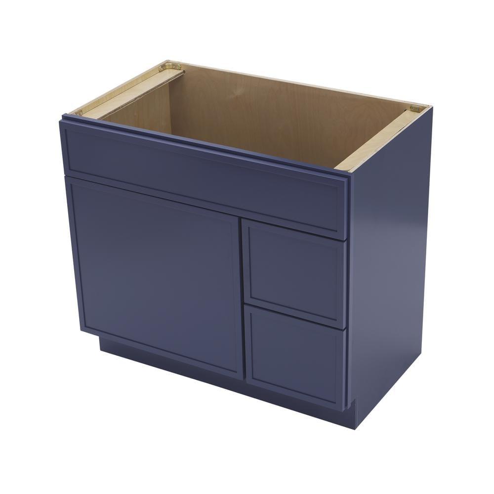 36" W Birch Plywood Freestanding Single Base 2 Drawers Storage Cabinet with Soft Close Door