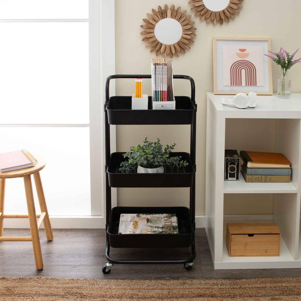 Organize It All 3 Tier Rolling Basket Cart