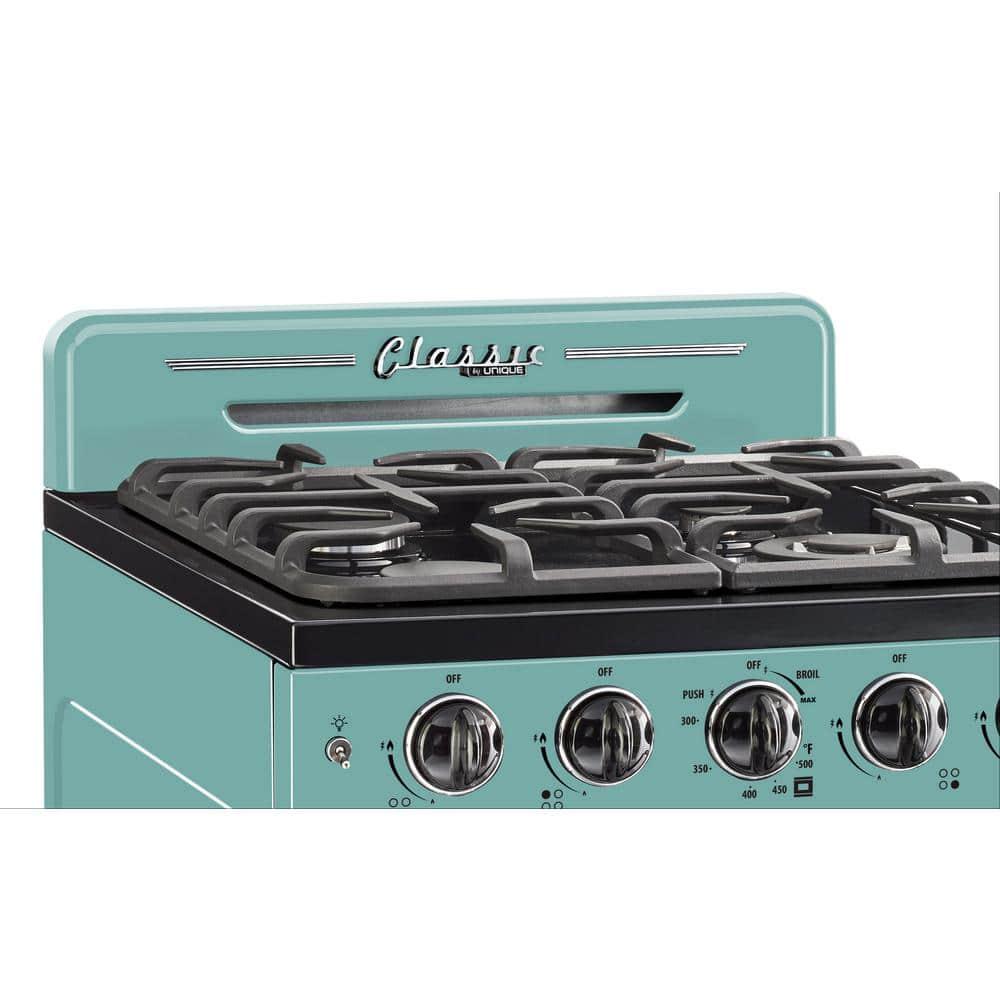 Unique Classic Retro 24" 2.9 cu/ft Freestanding Gas Range with Convection Oven and Sealed Burners
