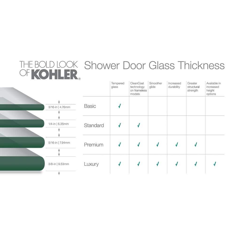 Levity 59.63" x 74" Bypass Shower Door with CleanCoat® Technology