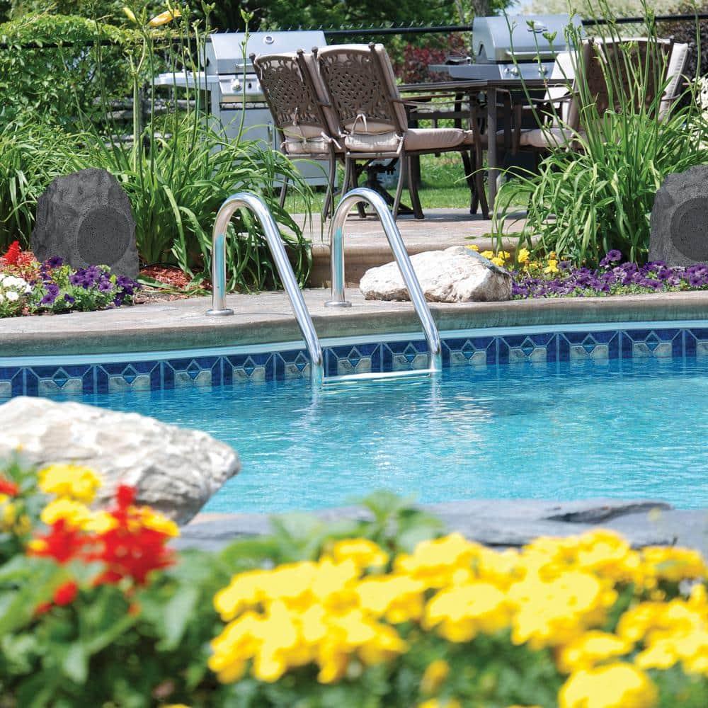 iLive ISBW422G Outdoor Bluetooth 20 Watts Power Rock Speakers with 2 USB charging cable, Gray