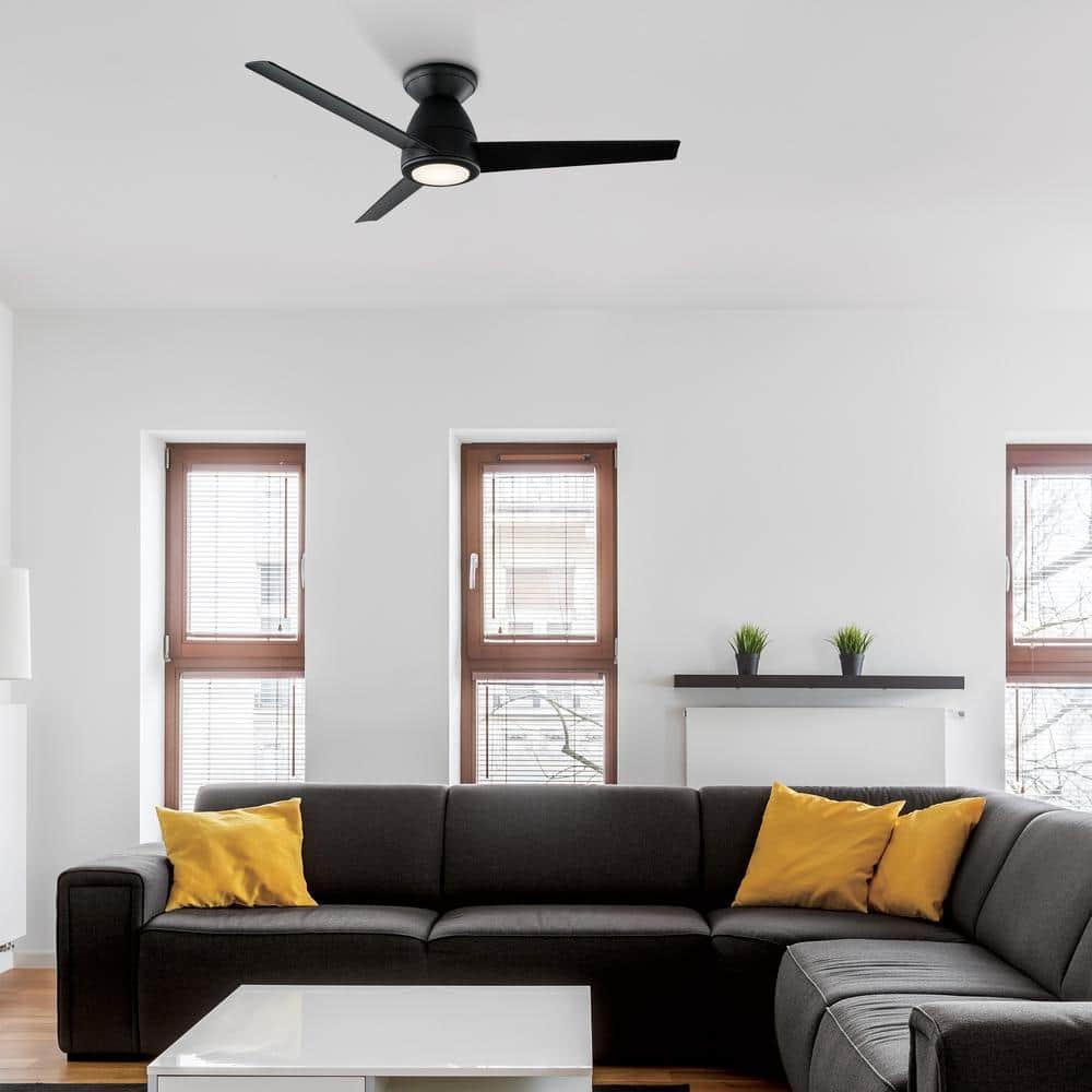 Tip Top 3 - Blade Smart Flush Mount Ceiling Fan with LED Light Kit and Bluetooth Remote Control Included Included
