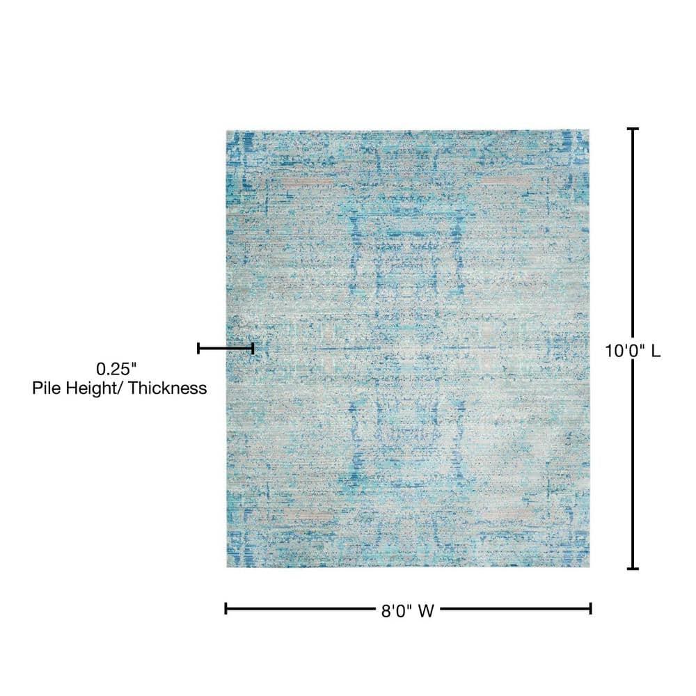 Mystique Light Blue/Multi Large Rectangle Rug-Color:Light Blue/Multi,Shape:Large Rectangle,Size:8' x 10'