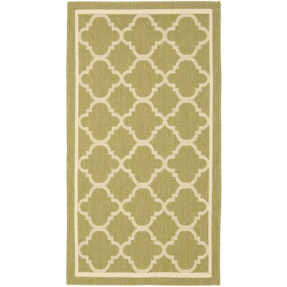 Courtyard CY6918 Power Loomed Indoor/Outdoor Accent Rug - Green/Beige - 2'x3'7" - Safavieh.