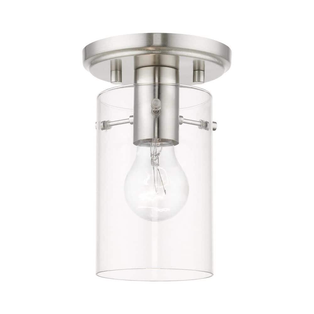Livex Lighting Munich 1 - Light Flush Mount in  Brushed Nickel