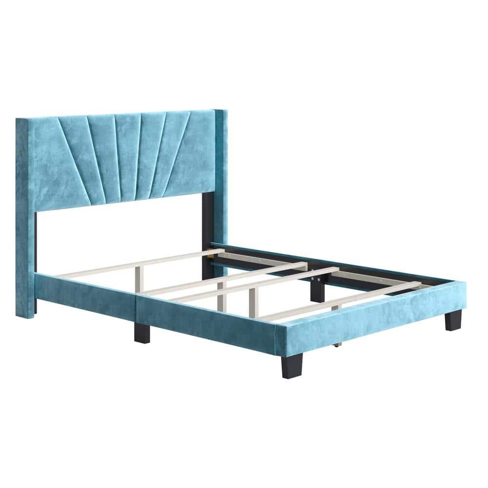 Boyd Sleep Valencia Velvet Upholstered Platform Bed Frame with Adjustable Height Headboard , Requires Box Spring-Boyd Sleep