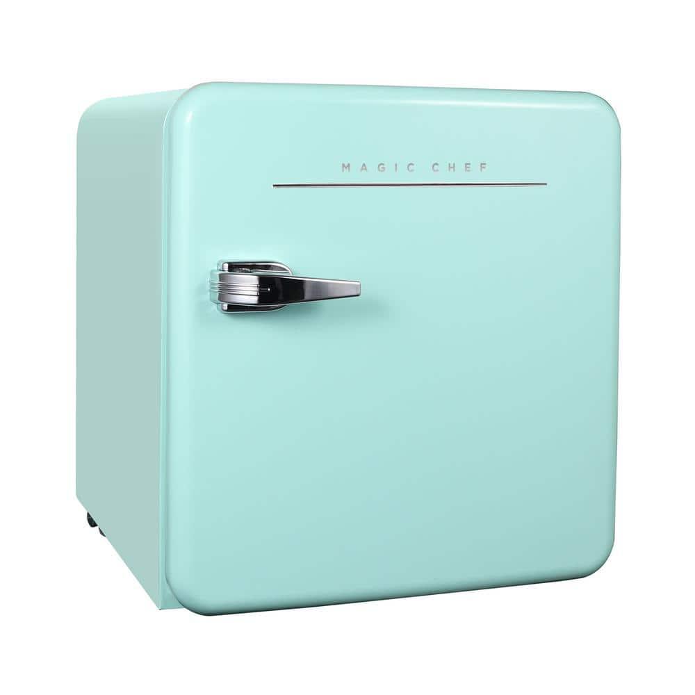 Magic Chef Magic Chef 1.6 Cubic Feet Retro Style Mini Fridge with Interior LED Light, Mint