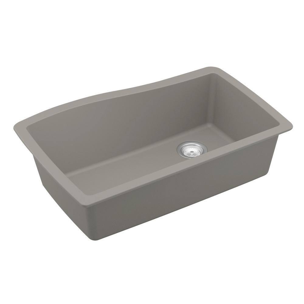 Karran Karran Quartz Composite 33-1/2'' X 21'' Single Bowl Undermount Kitchen Sink Kit QU-722-BR-PK1