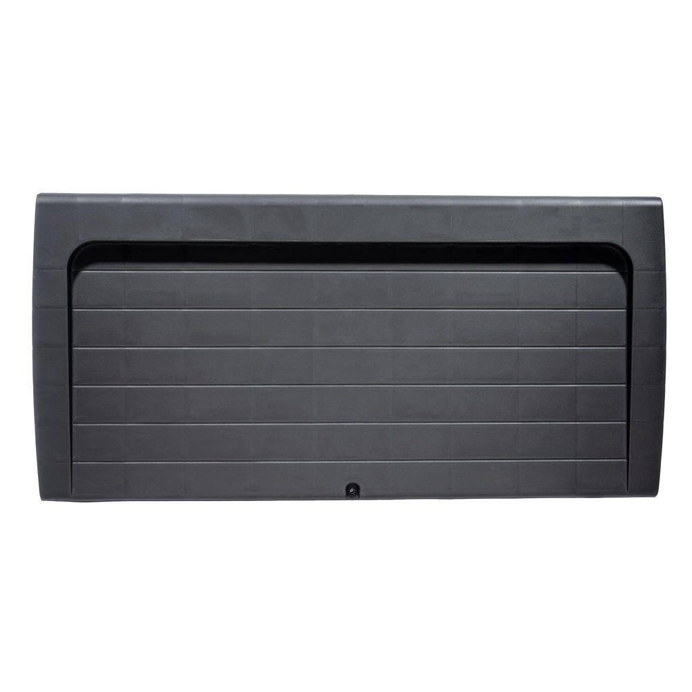 Starplast 88 Gallon Rattan Deck Box, Black