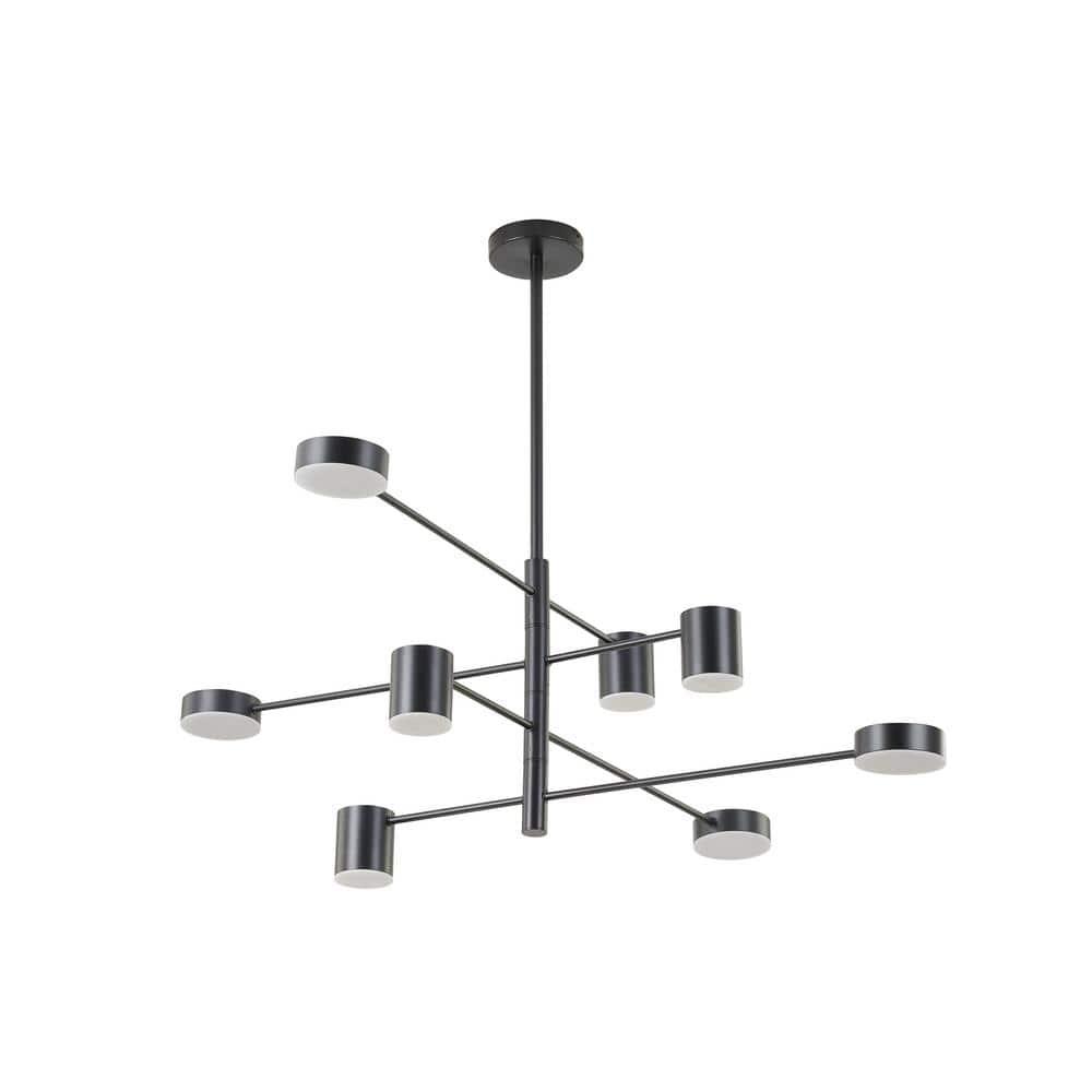 Led Chandelier In Black Finish