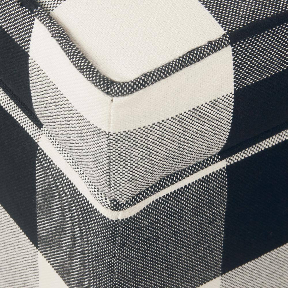Cole Classics Square Storage Ottoman with Lift Off Top Black Plaid - HomePop: Cotton Upholstered, Hardwood Frame, Foam Fill