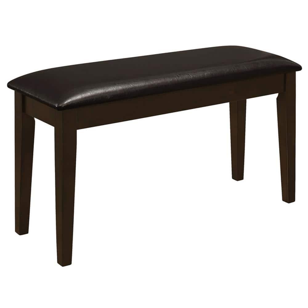 Monarch Specialties Guillen 5-piece Dining Set with Bench Cappuccino and Dark Brown
