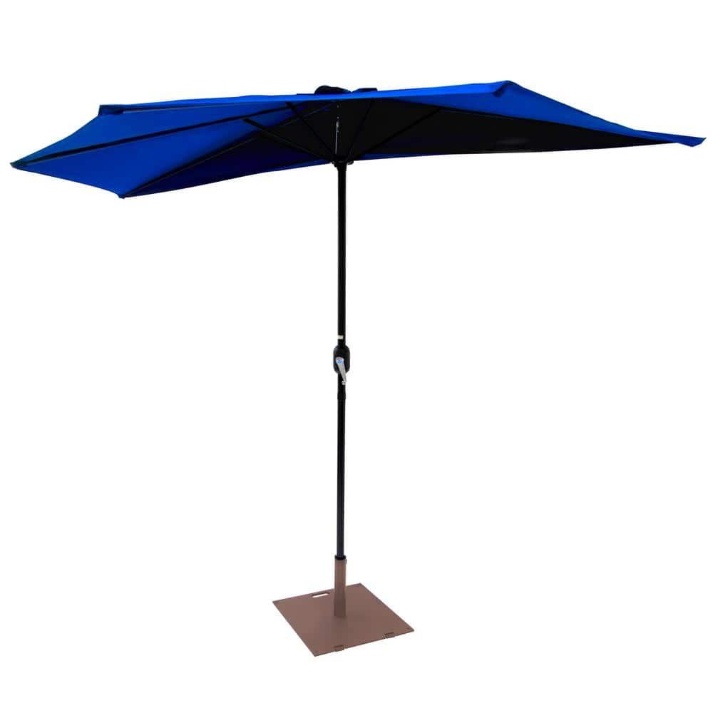 Brown Steel 20" Square Patio Umbrella Base with Wheels