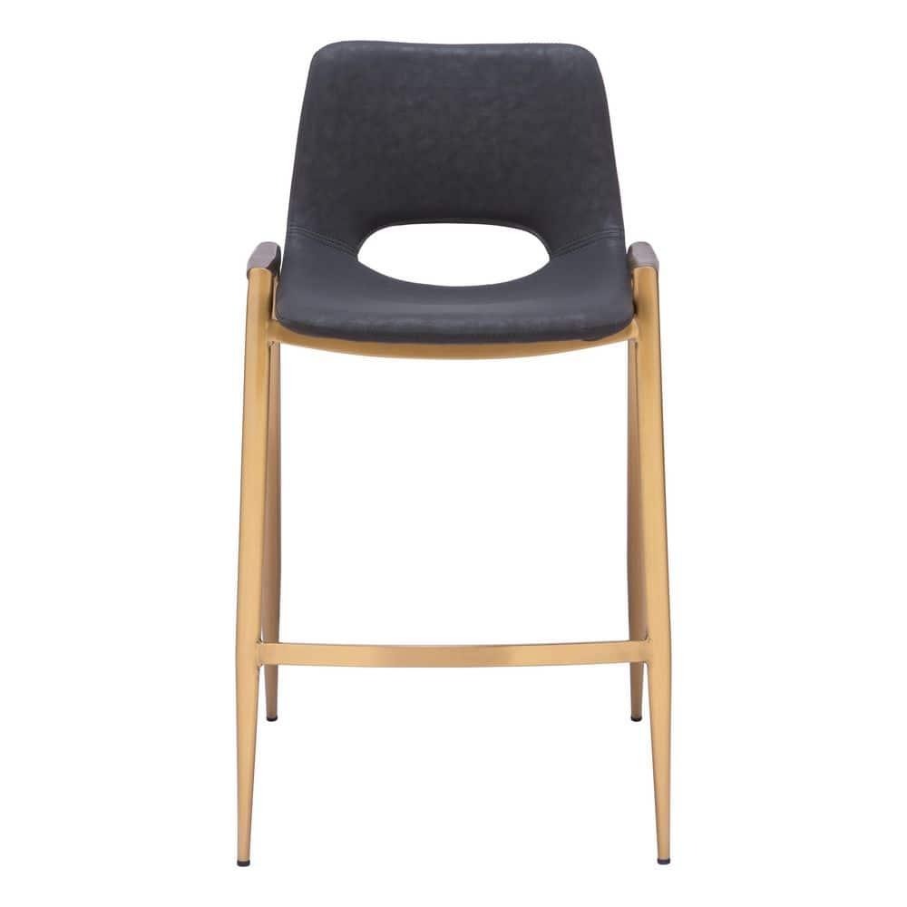 Zuo Hospitality Desi Black Upholstered Counter Stool (Set of 2)