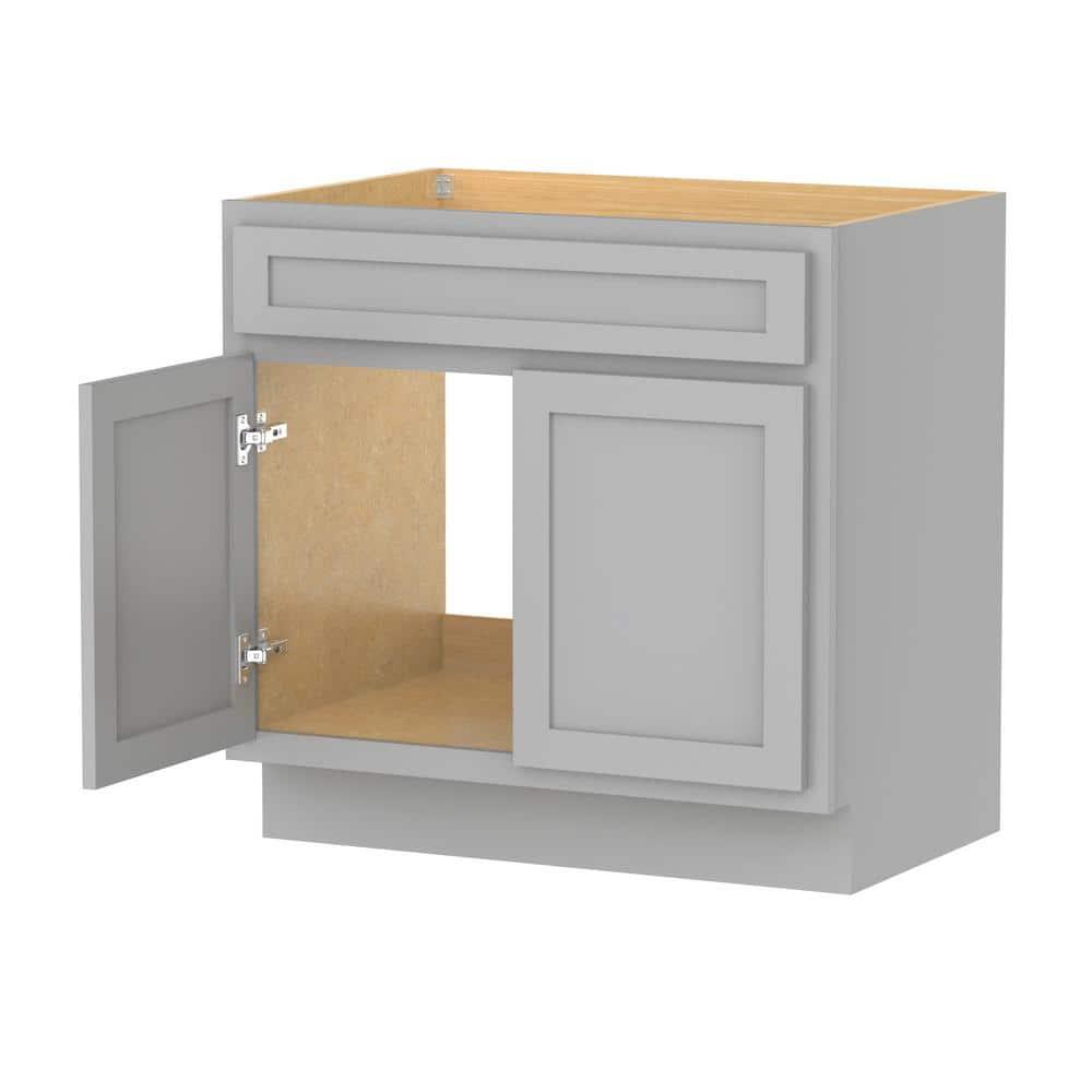 Vanity Art  Vanity Cabinet with Knockdown, Gray - 39 x 21 x 32.5 in.