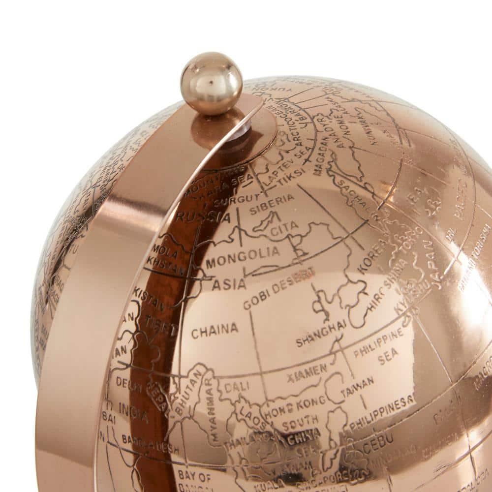 Novogratz Aluminum Metal Educational/Geographic Earth Rose Gold Globe