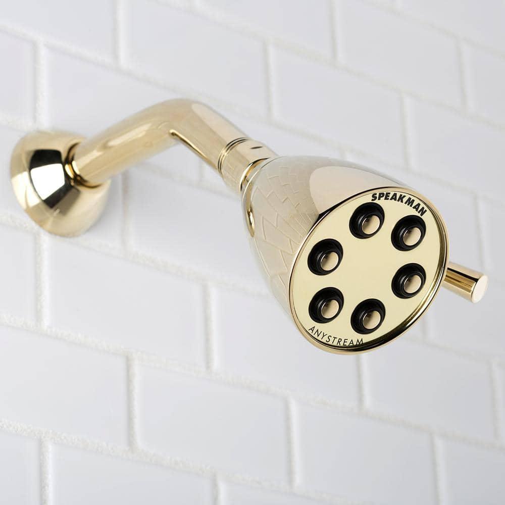 Speakman Icon 2.0 GPM Multi-Function Signature Brass Shower Head, Polished Brass