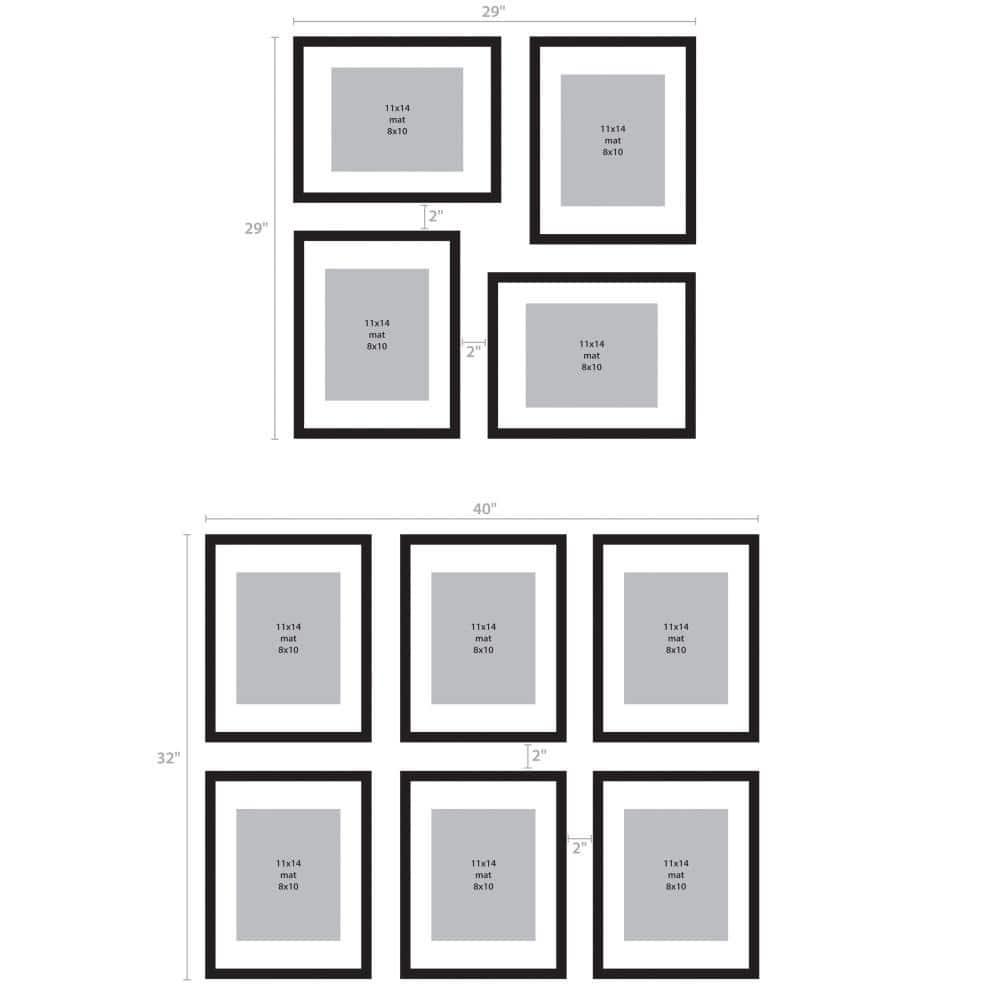 DesignOvation Gallery Rectangle Wood Wall Frame, 11x14 matted to 8x10, Rustic Brown