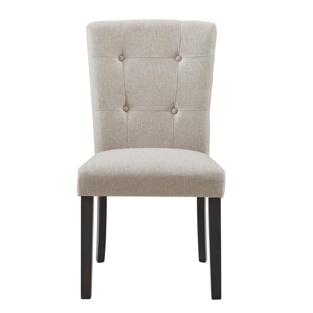 Set of 2 Landon Tufted Upholstered Chair Set Taupe - Picket House Furnishings: Contemporary Polyester, Foam-Filled