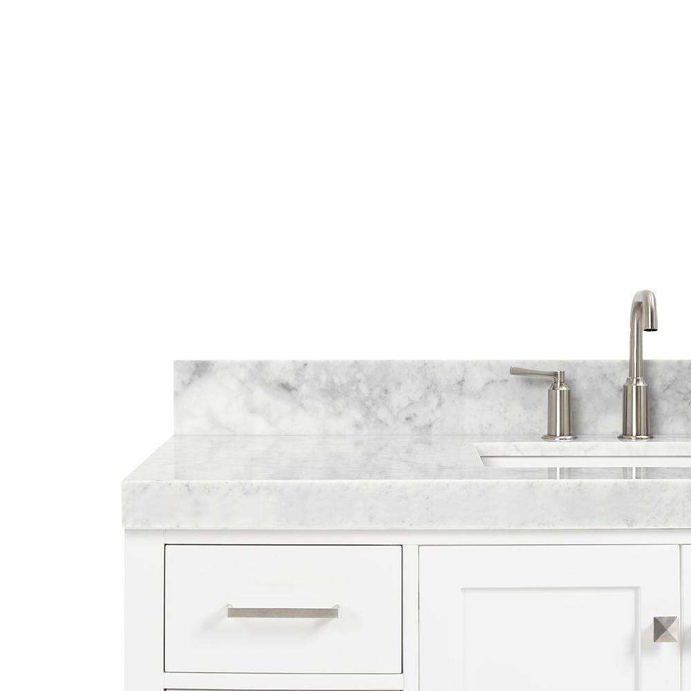 Cambridge 54'' Single Bathroom Vanity with Carrara Marble Top