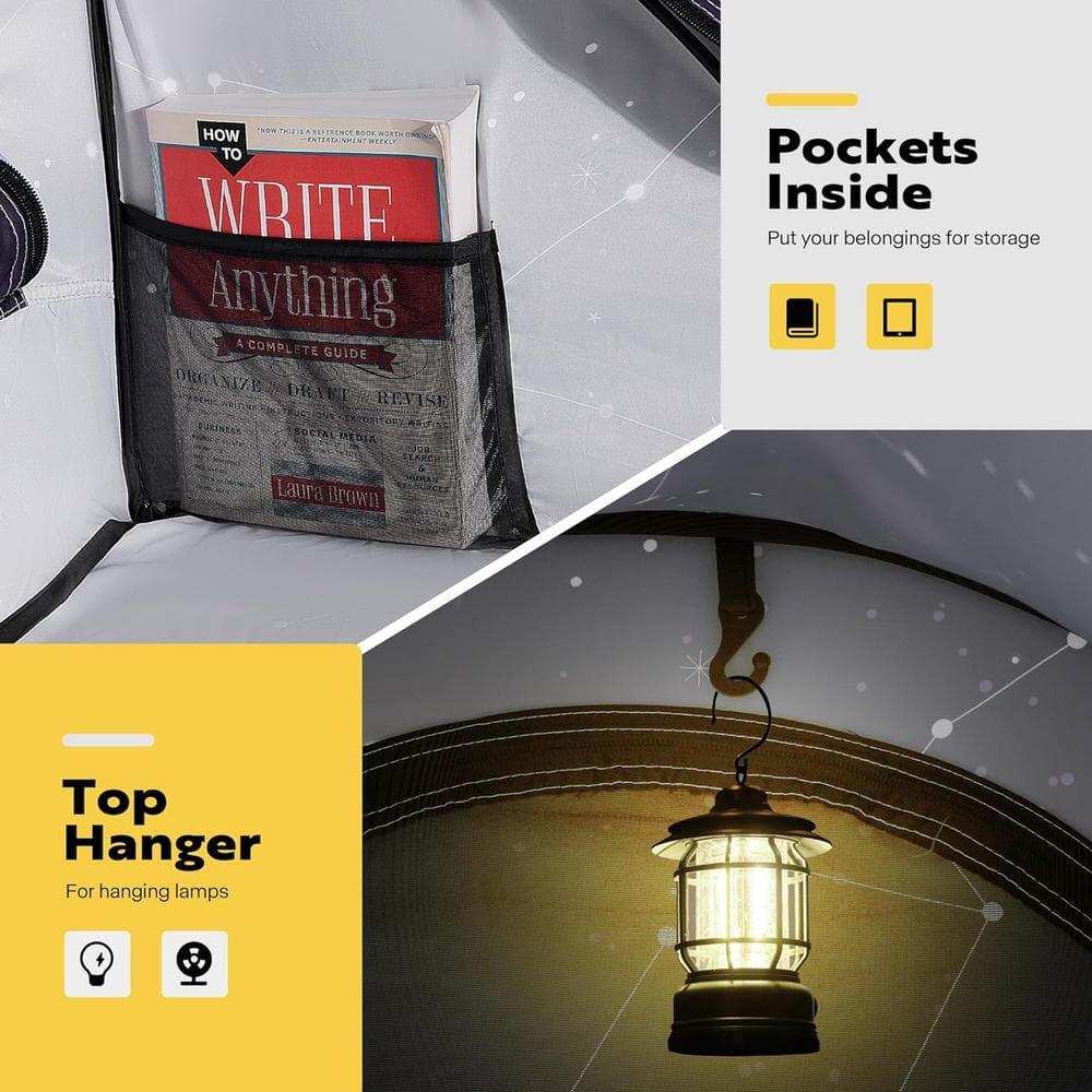 VIVOHOME Polyester Pop-Up Privacy Bed Canopy Twin Size