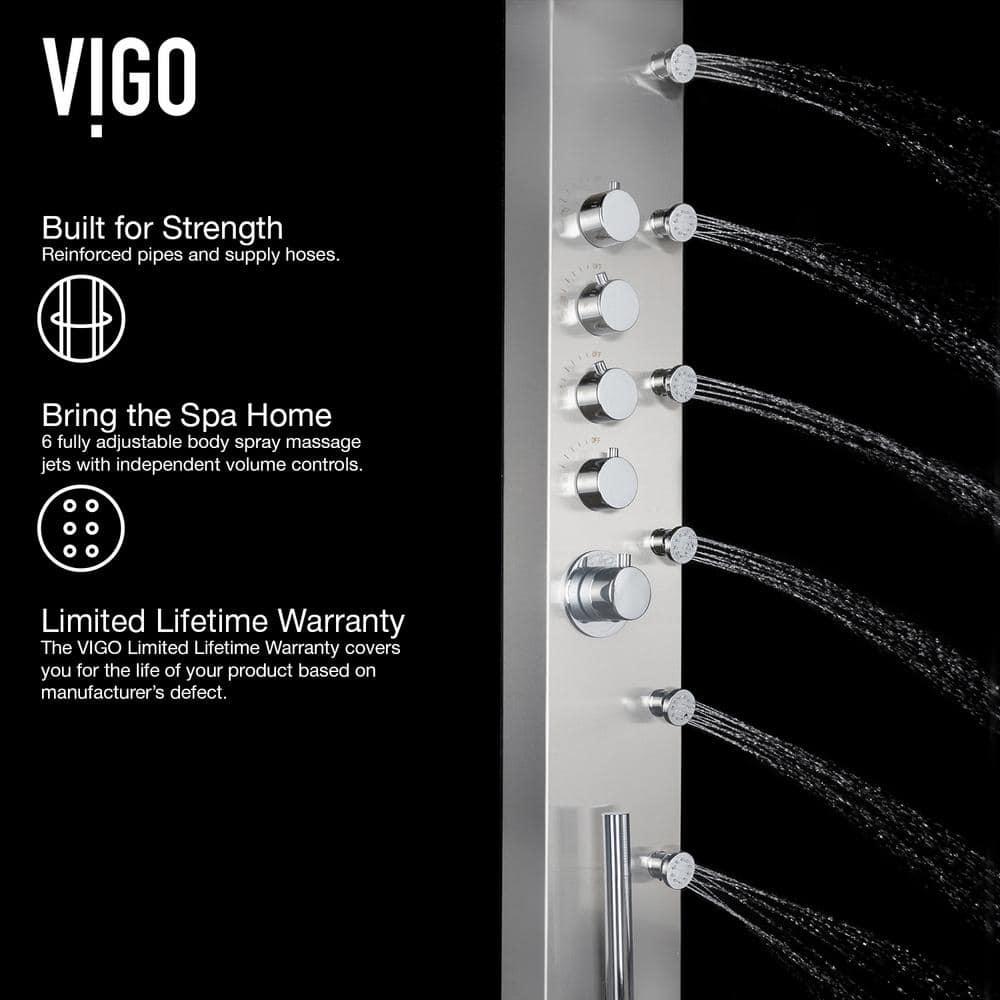 Brielle 68" H X 6" W 6-Jet Shower System with Hand Shower Wand and Rainfall Shower Head