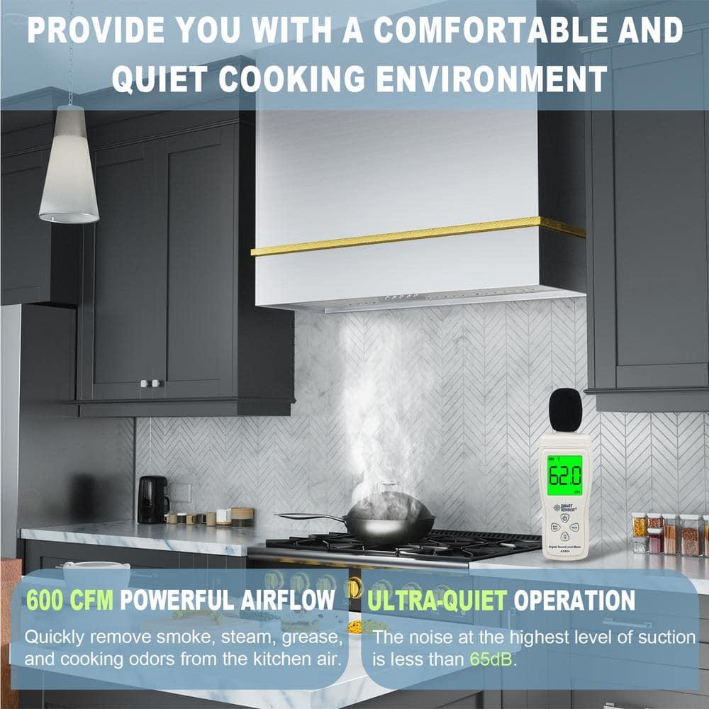 Akicon 36" 600 CFM Ducted (Vented) Wall Range Hood