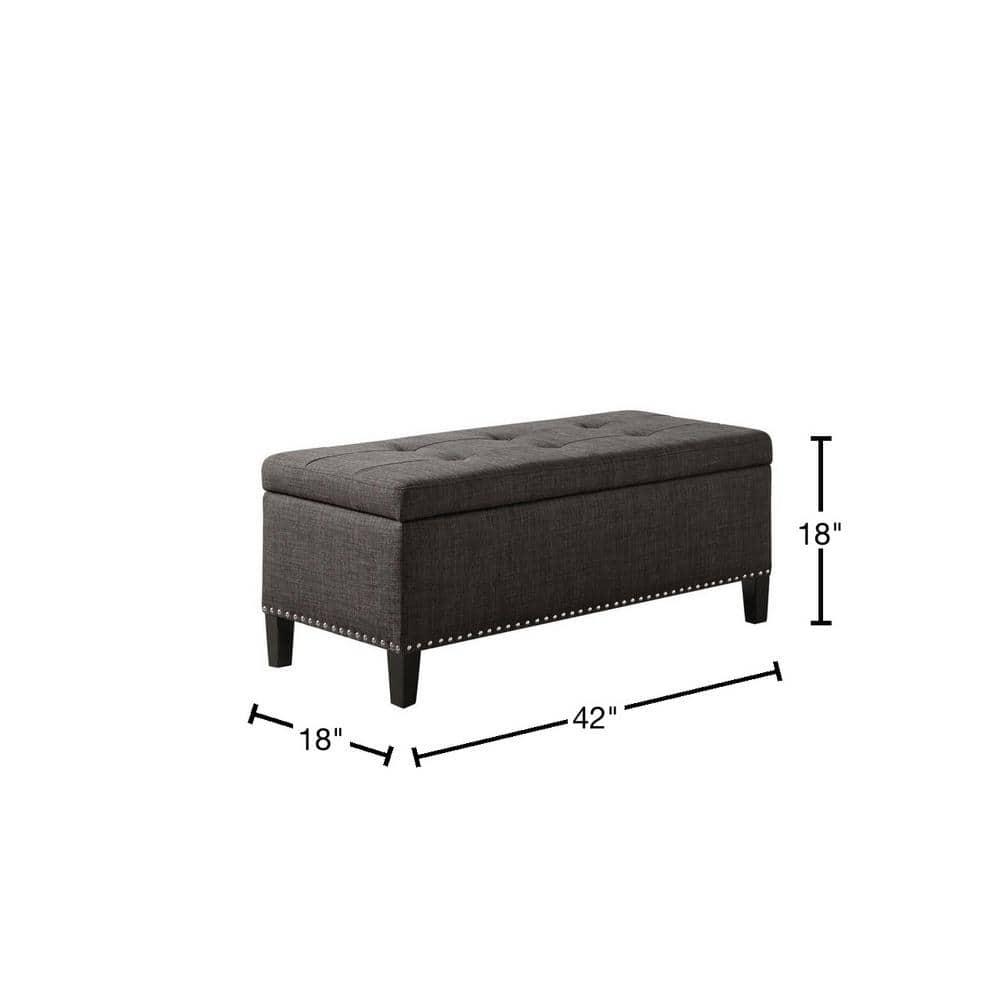 Wildon Home® Dark Gray Solid + Manufactured wood + 100% Polyester Bench
