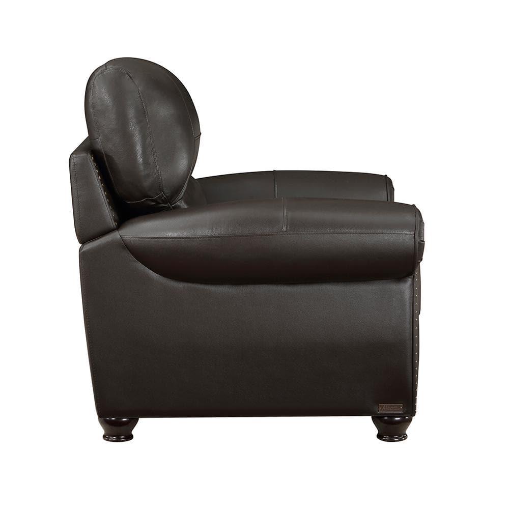 Lexicon Foxborough 21.5" Traditional Plywood and Leather Chair in Brown