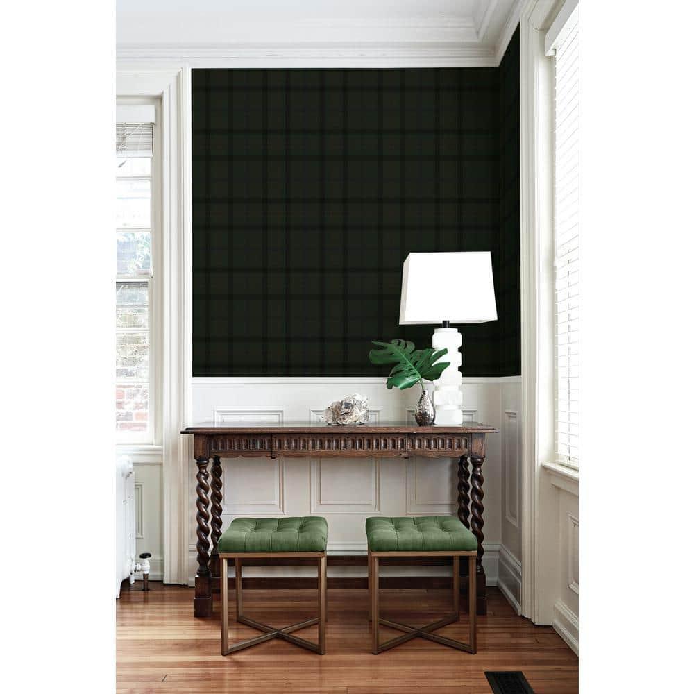 NextWall Greenery Tailor Plaid Peel and Stick Wallpaper - 20.9 in. W x 18 ft. L Roll