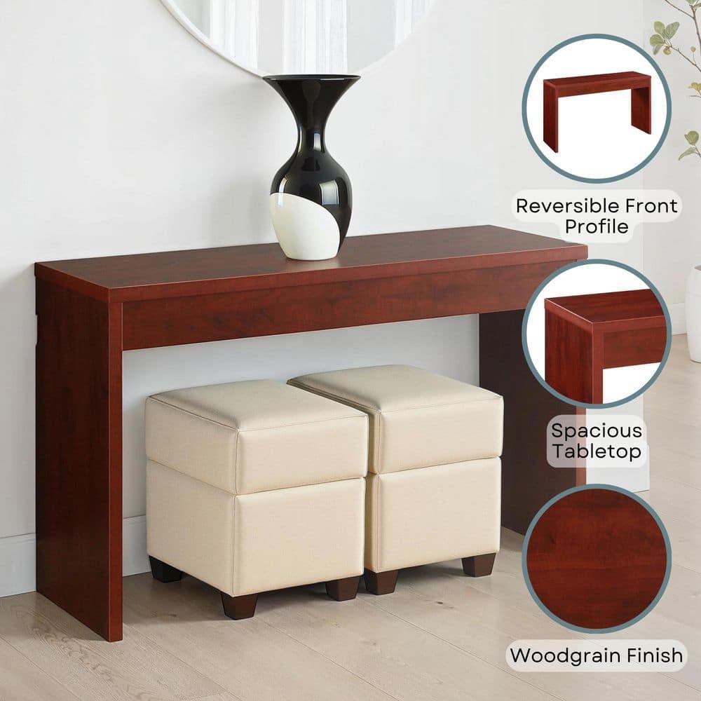 Convenience Concepts Northfield Hall Console Table/Desk, Cherry Wood Finish