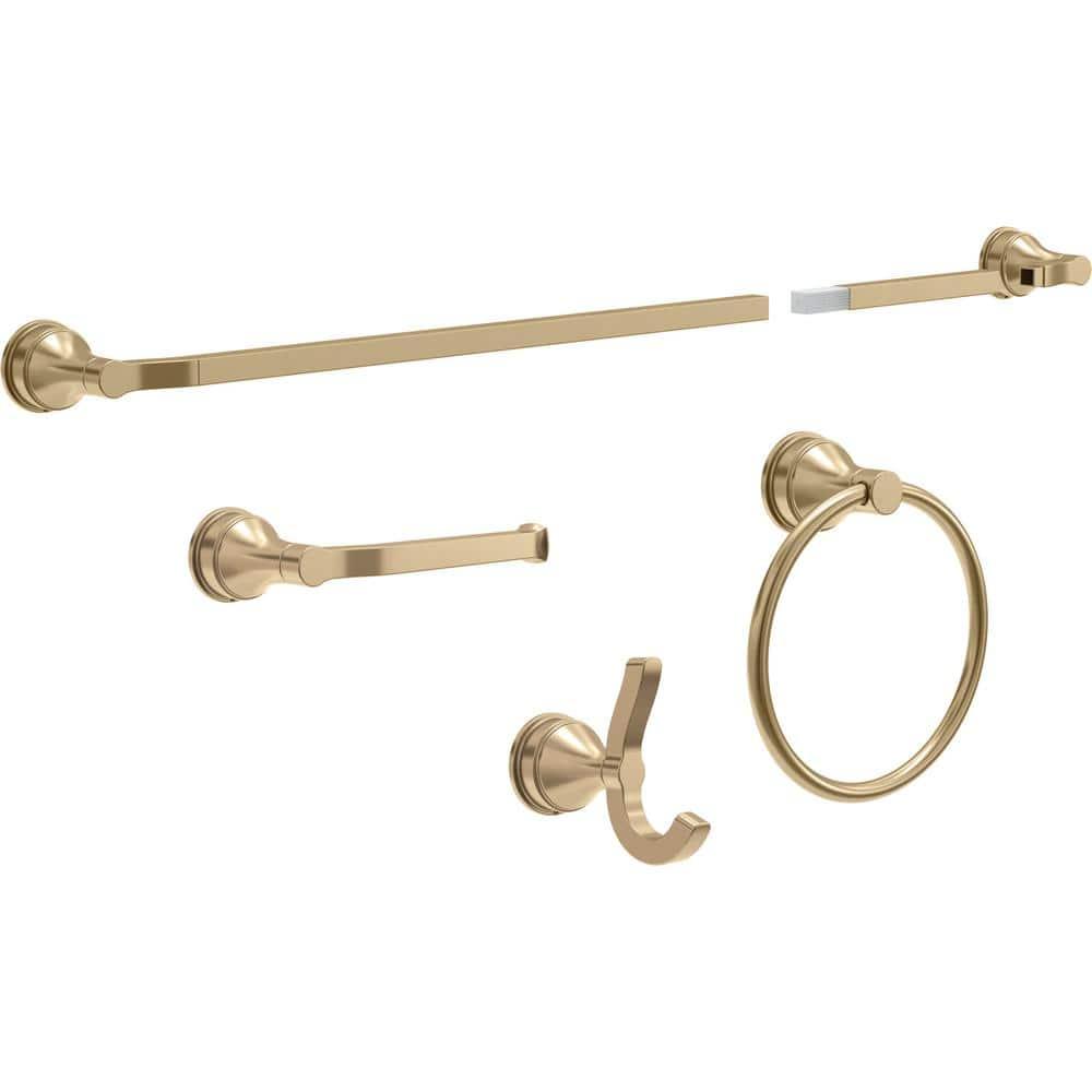 Delta Chamberlain Wall Mount Round Closed Towel Ring Bath Hardware Accessory in Champagne Bronze